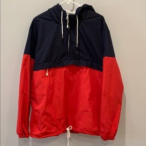 H&M Men Red and Dark Blue Lightweight Windbreaker